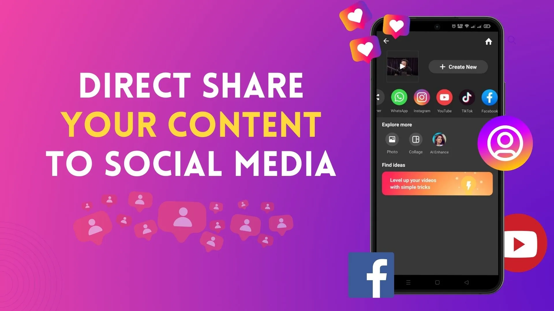 Direct and easy share videos on social media platforms with inshot pro modded free version