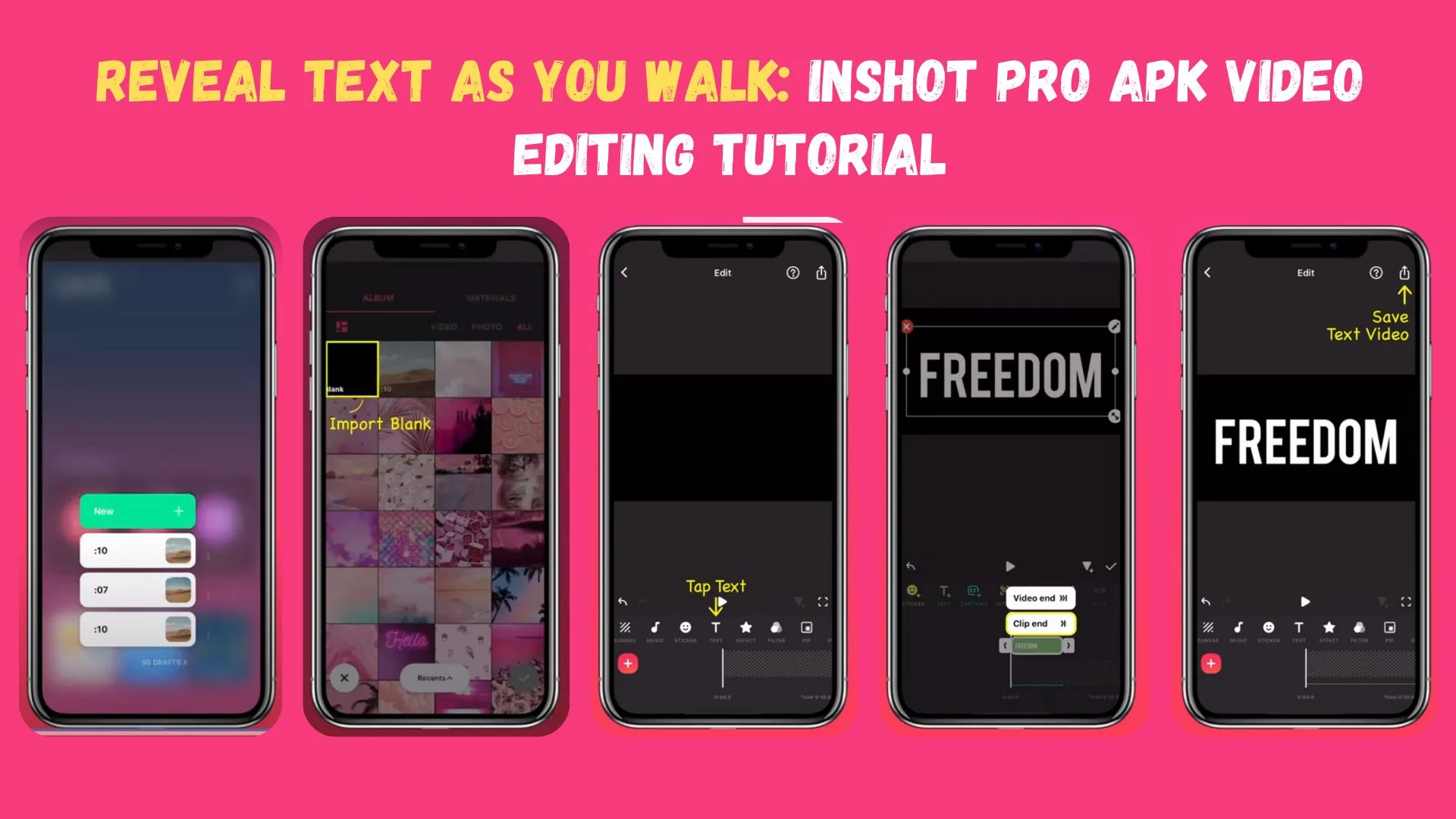 reveal text as you walk tutorial first step